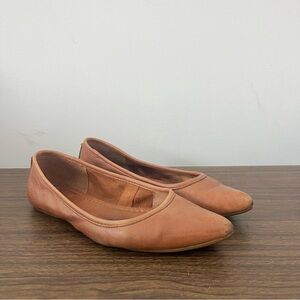 Frye Regina Ballet Flats Women's Brown Tan Leather Slip On Shoes READ NOTES 6.5